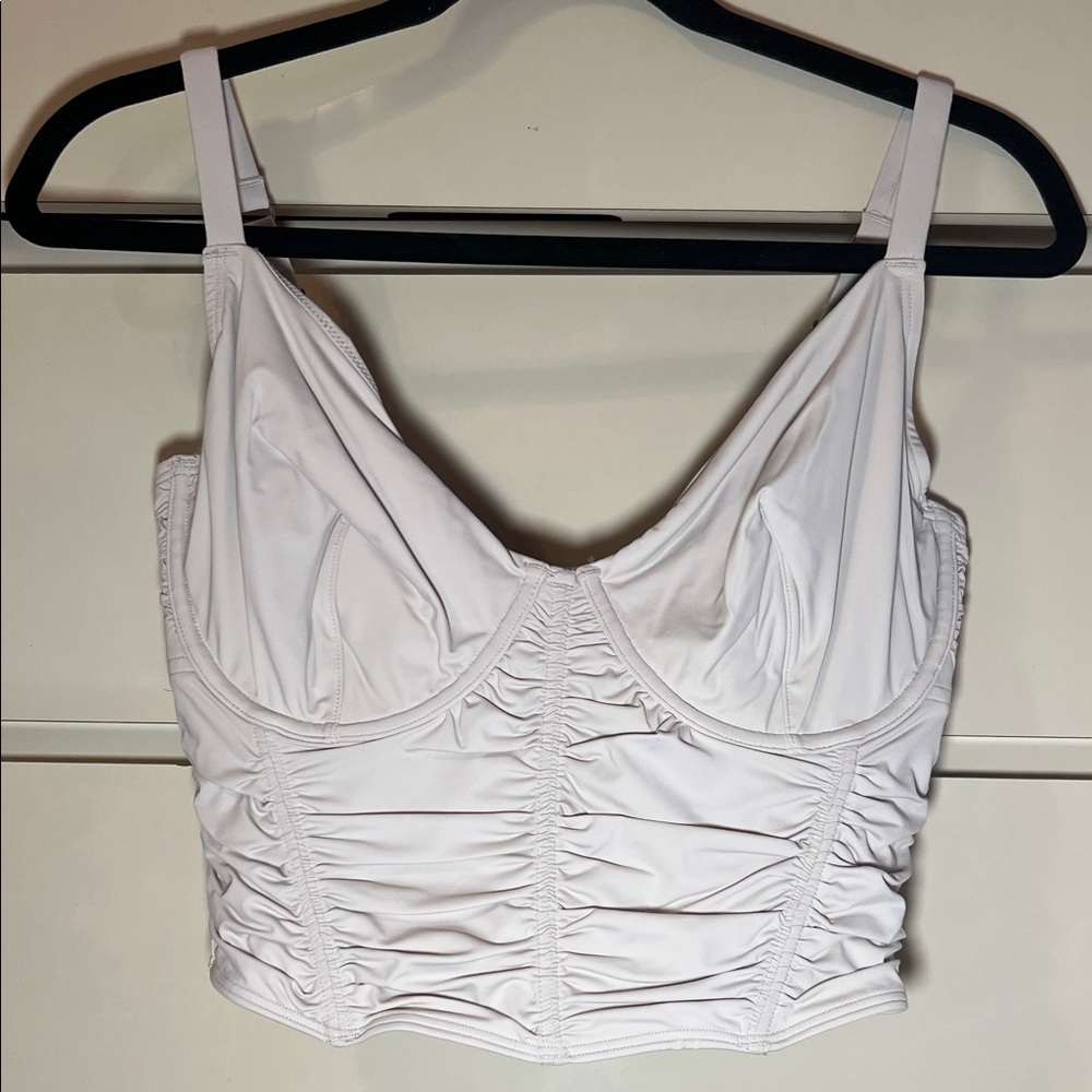 Gilly Hicks Cream Ruched Top